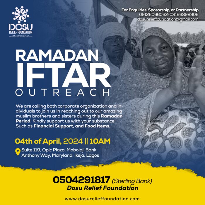 DOSU RELIEF FOUNDATION’S RAMADAN OUTREACH AT AJEGUNLE, ATAN, OGUN STATE, NIGERIA